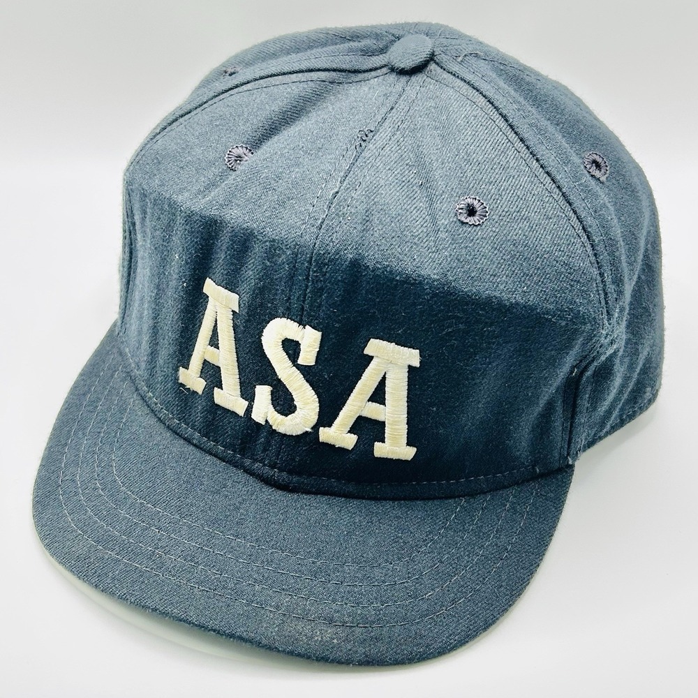 Amateur Softball Association ASA New Era Vintage Fitted Hat Cap 7 1/4 Blue
